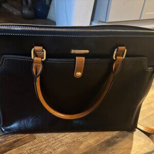 Cluci Bag - NEW Claire Premium Leather Messenger Briefcase, Black